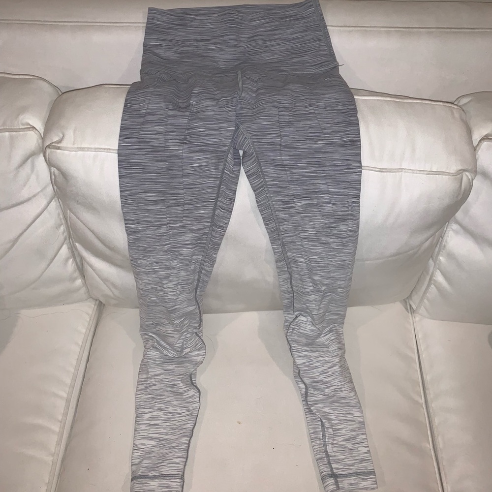 Grey and white striped ombré lululemon leggings